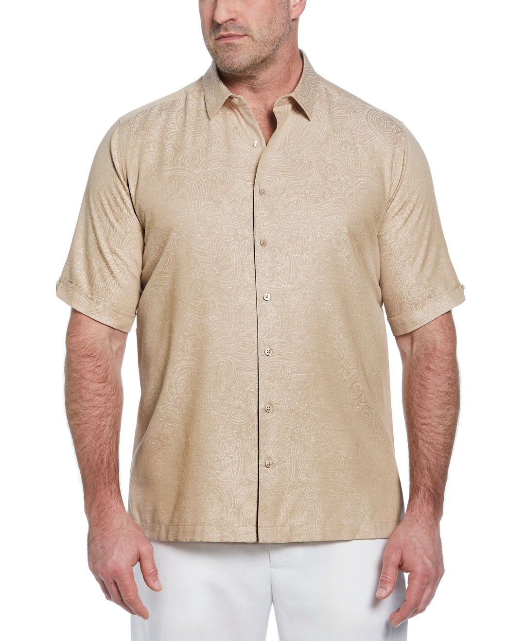 Big & Tall Floral Paisley Shirt (Irish Cream) 
