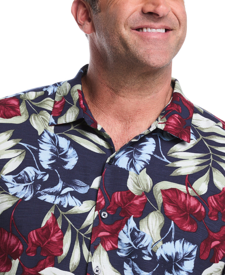 Big & Tall Floral Print Shirt (Dress Blues) 