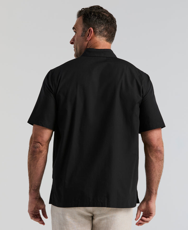 Four Pocket Guayabera Shirt (Jet Black) 