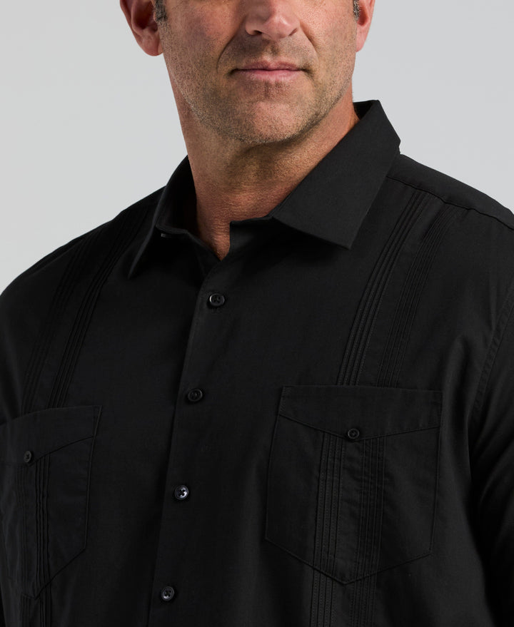 Four Pocket Guayabera Shirt (Jet Black) 