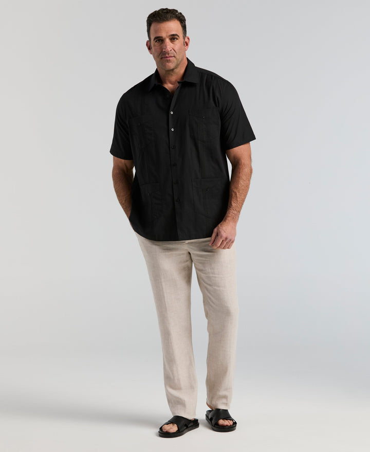 Four Pocket Guayabera Shirt (Jet Black) 