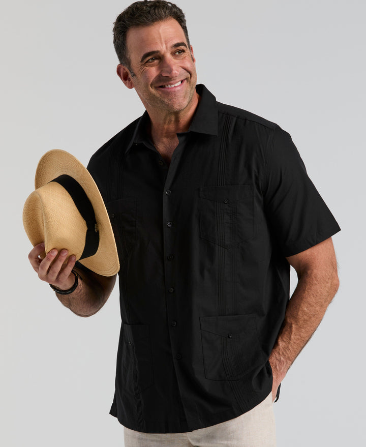 Four Pocket Guayabera Shirt (Jet Black) 