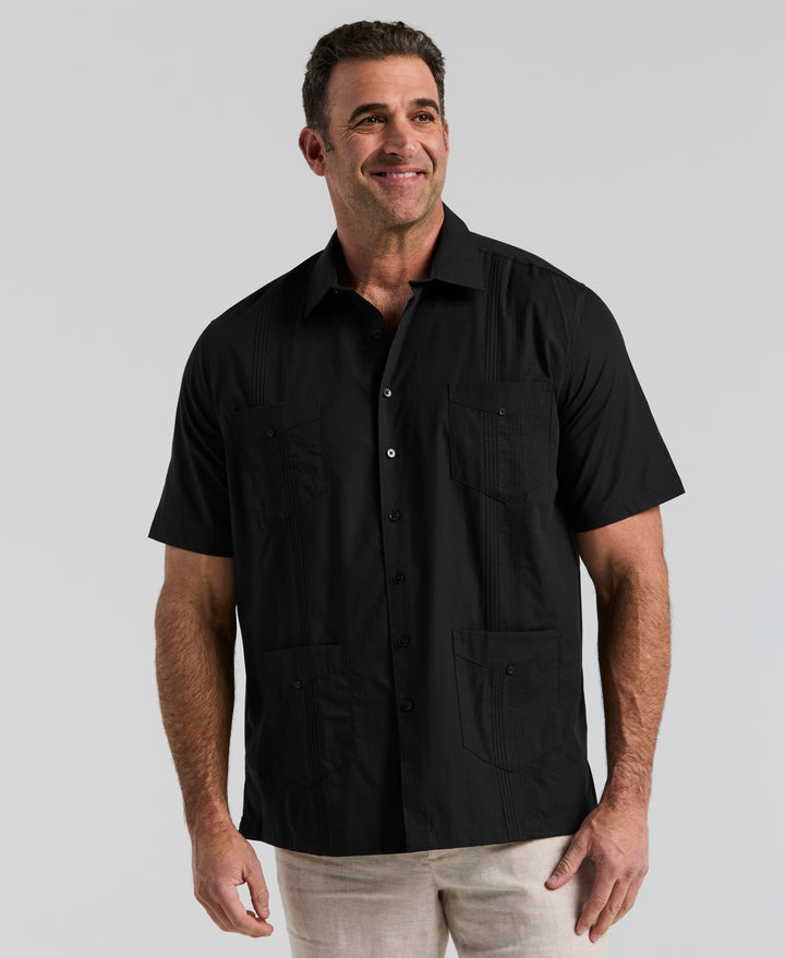 Four Pocket Guayabera Shirt (Jet Black) 