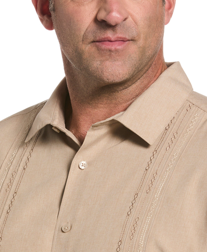 Big & Tall Chambray Geo Embroidery Shirt (Island Fossil) 