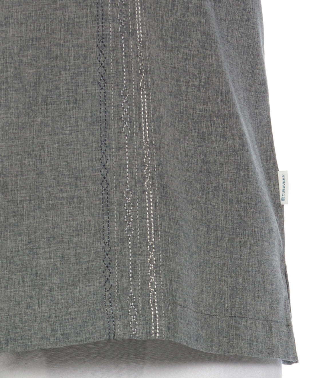 Big & Tall Chambray Geo Embroidery Shirt (Steeple Gray) 