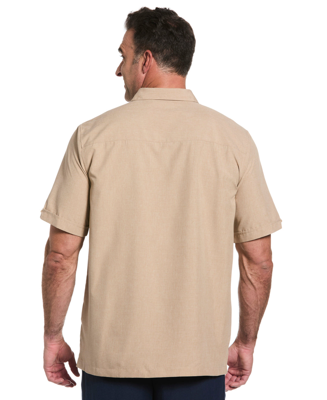 Big & Tall Chambray Geo Embroidery Shirt (Island Fossil) 