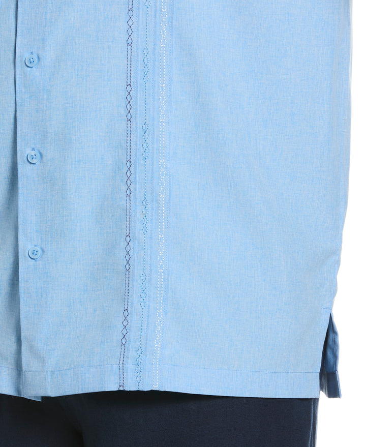 Big & Tall Chambray Geo Embroidery Shirt (Dream Blue) 