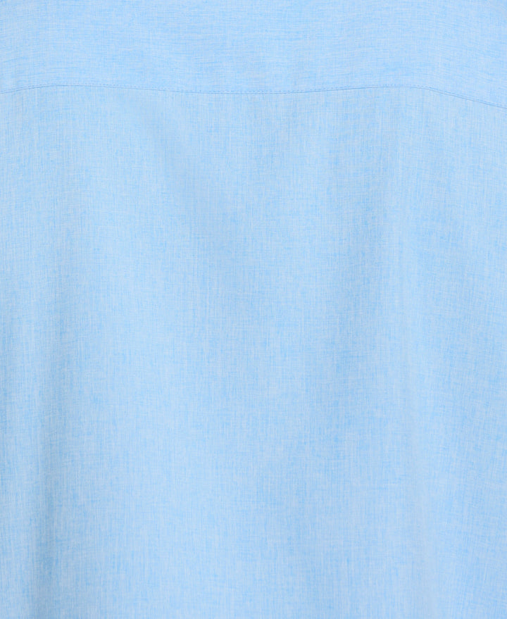 Big & Tall Chambray Geo Embroidery Shirt (Dream Blue) 