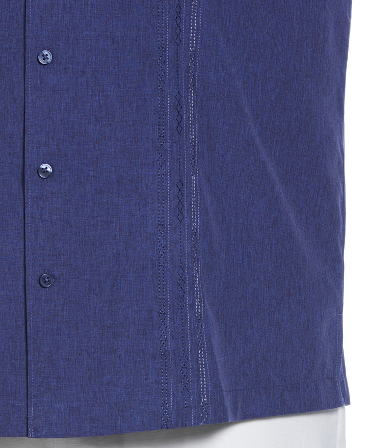 Big & Tall Chambray Geo Embroidery Shirt (Skipper Blue) 