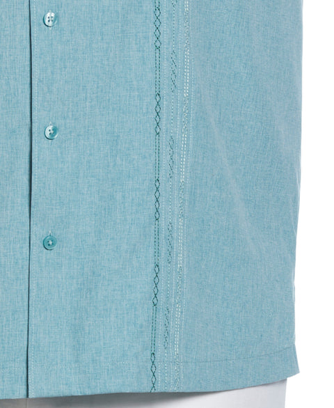 Big and Tall Geo Embroidered Panel Chambray Shirt (Surf Spray) 