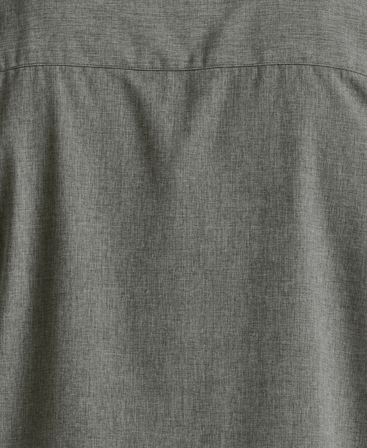 Big & Tall Chambray Geo Embroidery Shirt (Steeple Gray) 