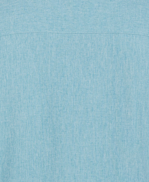 Big and Tall Geo Embroidered Panel Chambray Shirt (Surf Spray) 