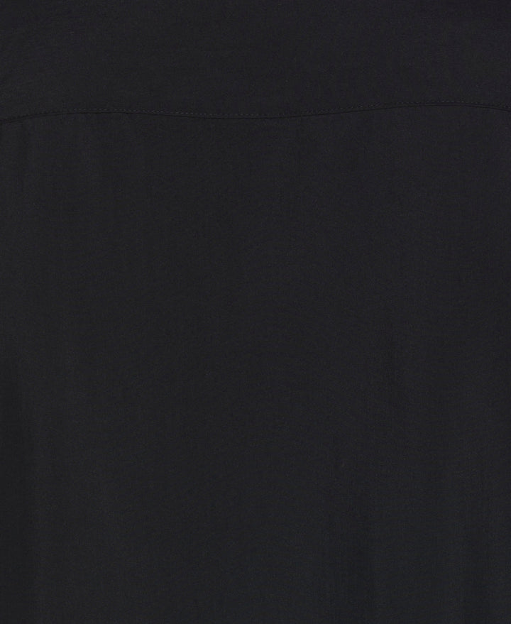 Big & Tall Geo Embroidered Panel Shirt (Jet Black) 