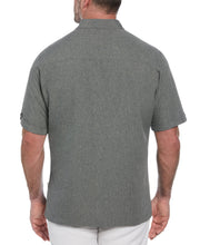 Big and Tall Geo Embroidered Panel Chambray Shirt (Steeple Gray) 