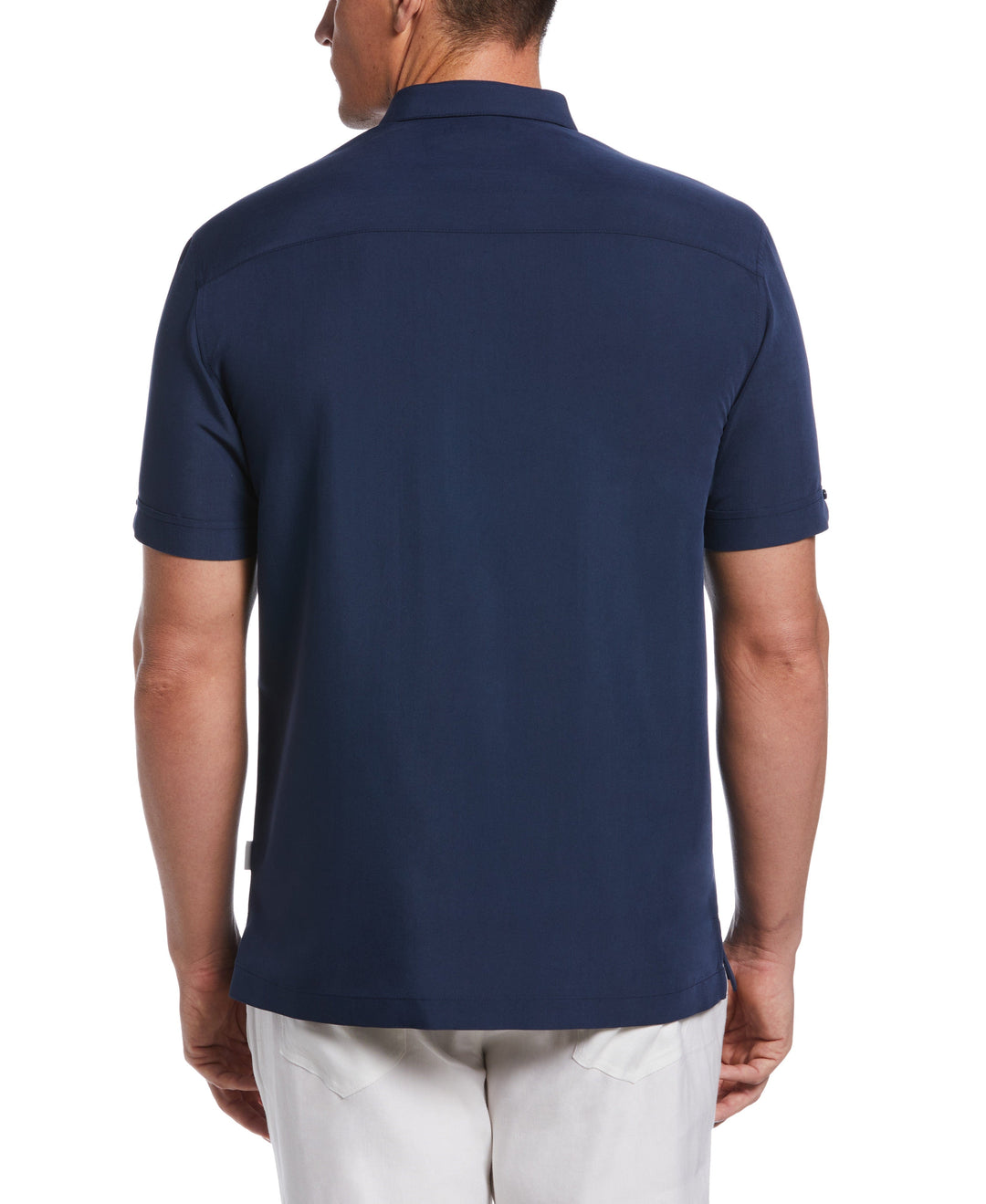 Big & Tall Short Sleeve Front Tuck With Geo Stitching (Dress Blues) 