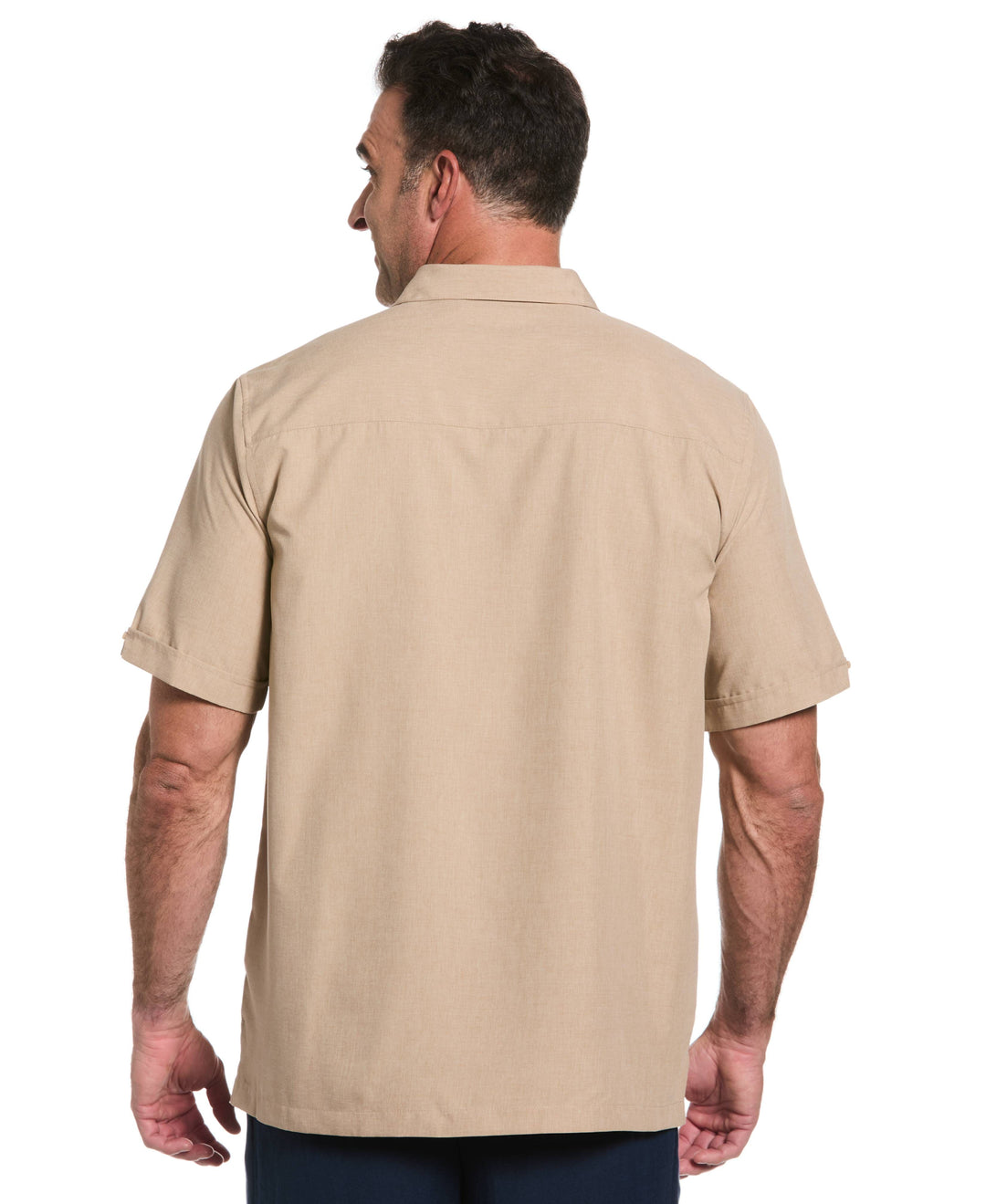 Big & Tall Geo Embroidered Panel Shirt-Casual Shirts-Cubavera