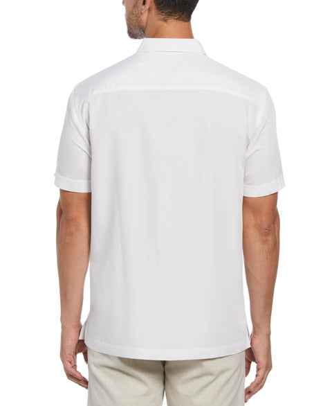 Big & Tall Short Sleeve Front Tuck With Geo Stitching (Bright White) 