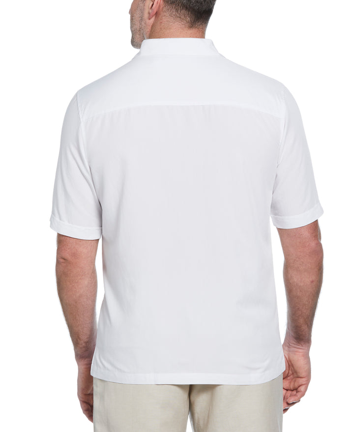 Big & Tall Geo Embroidered Panel Shirt (Bright White) 