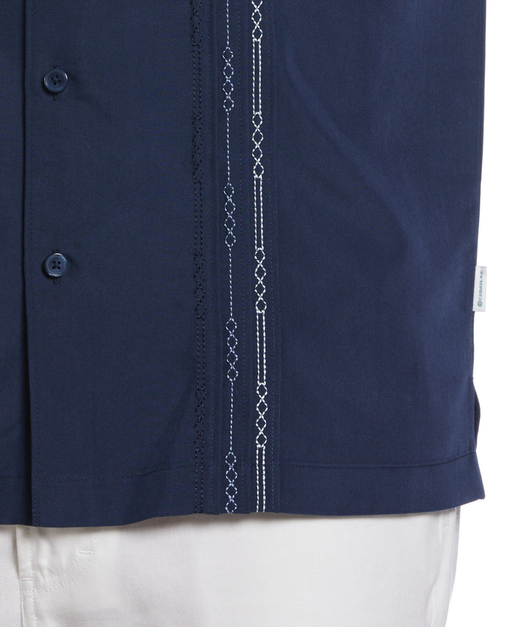Big & Tall Short Sleeve Front Tuck With Geo Stitching (Dress Blues) 