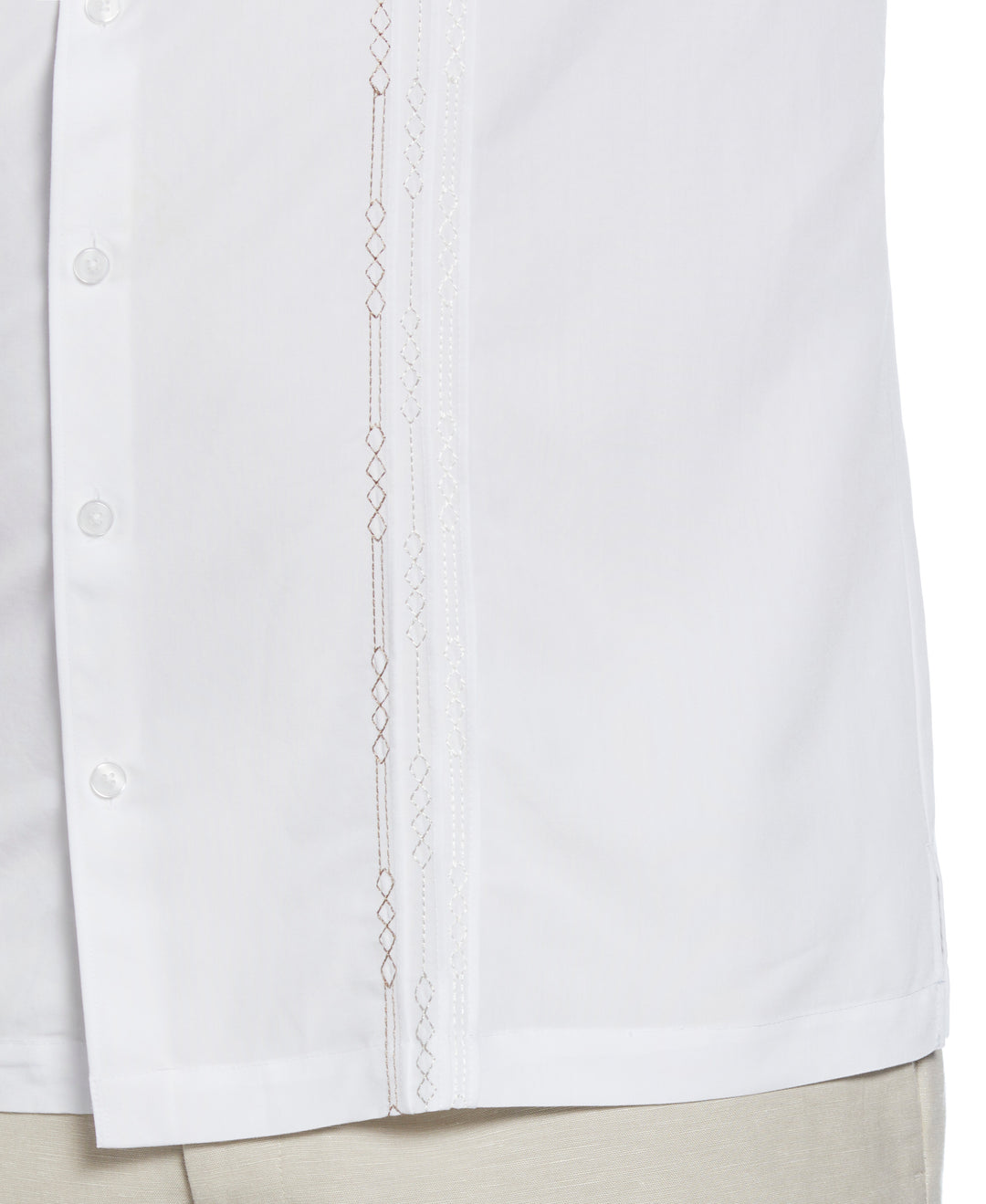Big & Tall Geo Embroidered Panel Shirt (Bright White) 