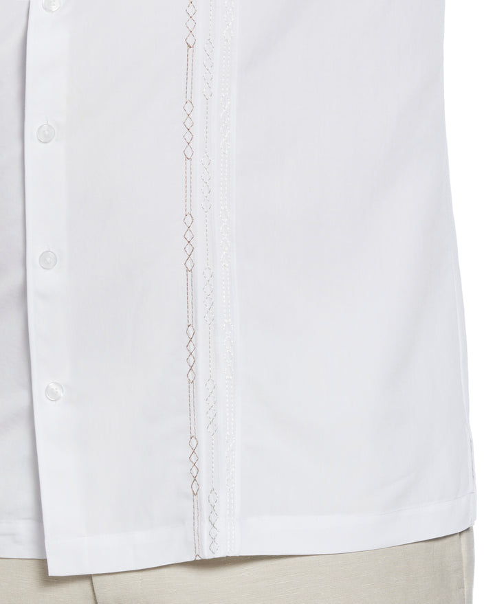 Big & Tall Geo Embroidered Panel Shirt (Bright White) 