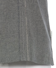 Big and Tall Geo Embroidered Panel Chambray Shirt (Steeple Gray) 