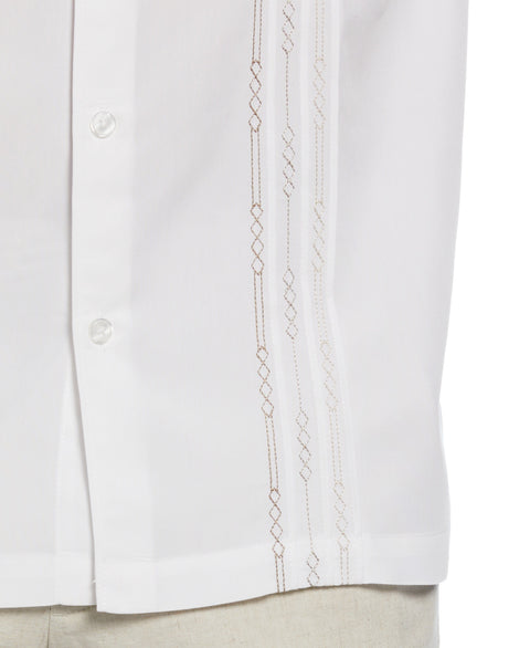 Big & Tall Short Sleeve Front Tuck With Geo Stitching (Bright White) 
