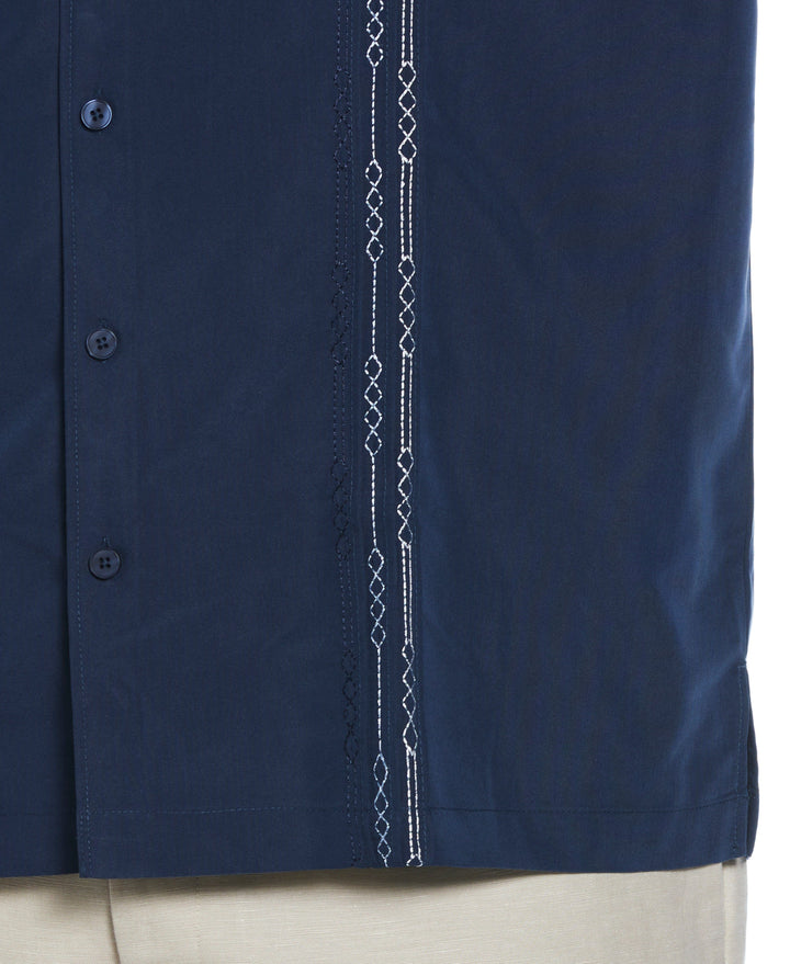 Big & Tall Geo Embroidered Panel Shirt (Dress Blues) 
