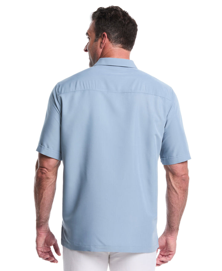 Big & Tall Two-Tone Geo Embroidered Shirt (Windward Blue) 