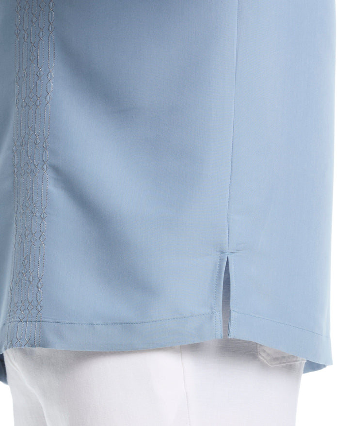 Big & Tall Two-Tone Geo Embroidered Shirt (Windward Blue) 