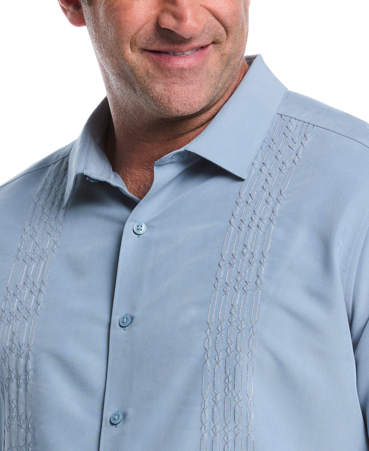 Big & Tall Two-Tone Geo Embroidered Shirt (Windward Blue) 