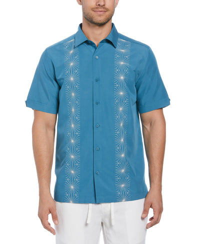 Geo Embroidery Panel Shirt (Bluesteel) 