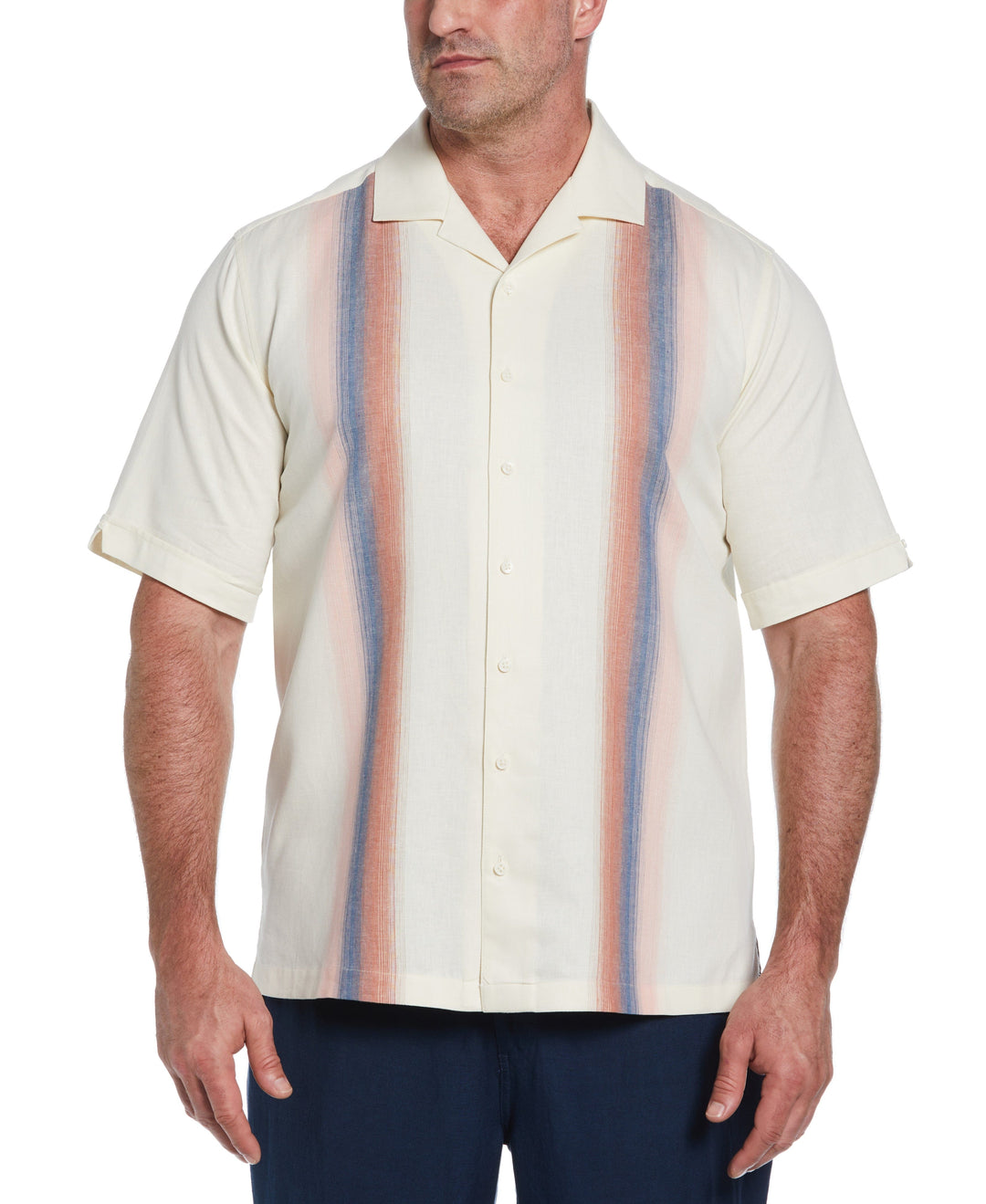 Big & Tall Gradient Panel Print Shirt (Tofu) 