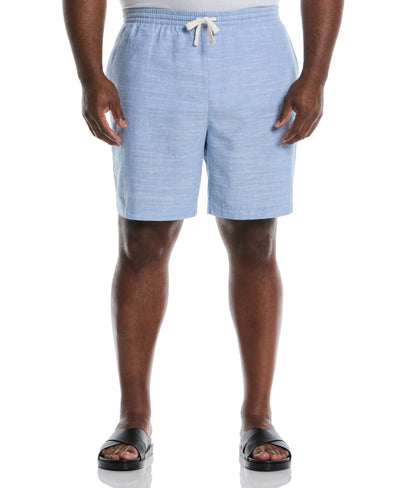 Big & Tall Linen Blend 7 1/2" Cross Dyed Slub Short (Ashleigh Blue) 