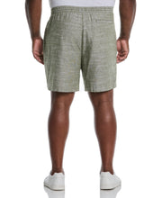 Big & Tall Linen Blend 7 1/2" Cross Dyed Slub Short (Olivine) 