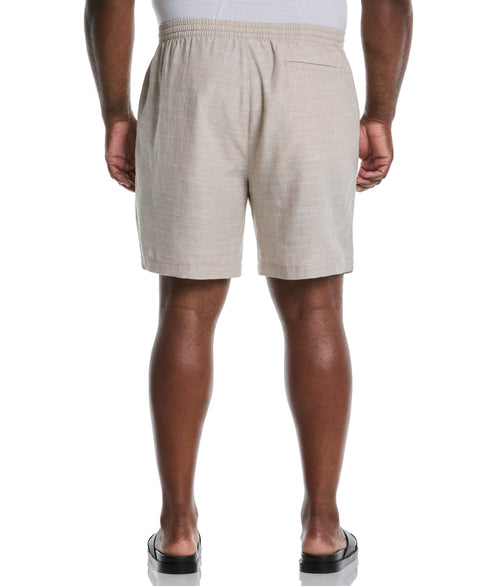 Big & Tall Linen Blend 7 1/2" Cross Dyed Slub Short (Island Fossil) 