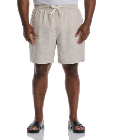 Big & Tall Linen Blend 7 1/2" Cross Dyed Slub Short (Island Fossil) 