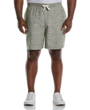 Big & Tall Linen Blend 7 1/2" Cross Dyed Slub Short (Olivine) 