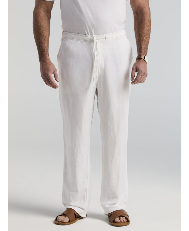 Big & Tall Linen-Blend Core Drawstring Pants-Pants-Brilliant White-2XB-30-Cubavera