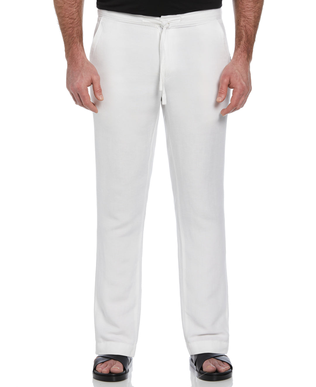 Big & Tall Linen Blend Drawstring Pant (Brilliant White) 