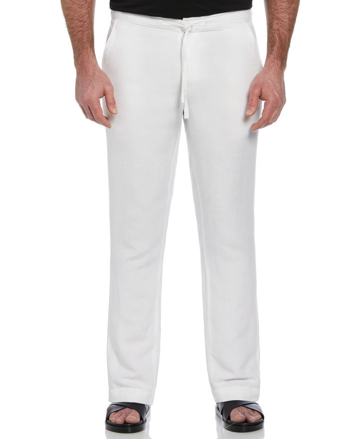Big & Tall Linen Blend Drawstring Pant (Brilliant White) 