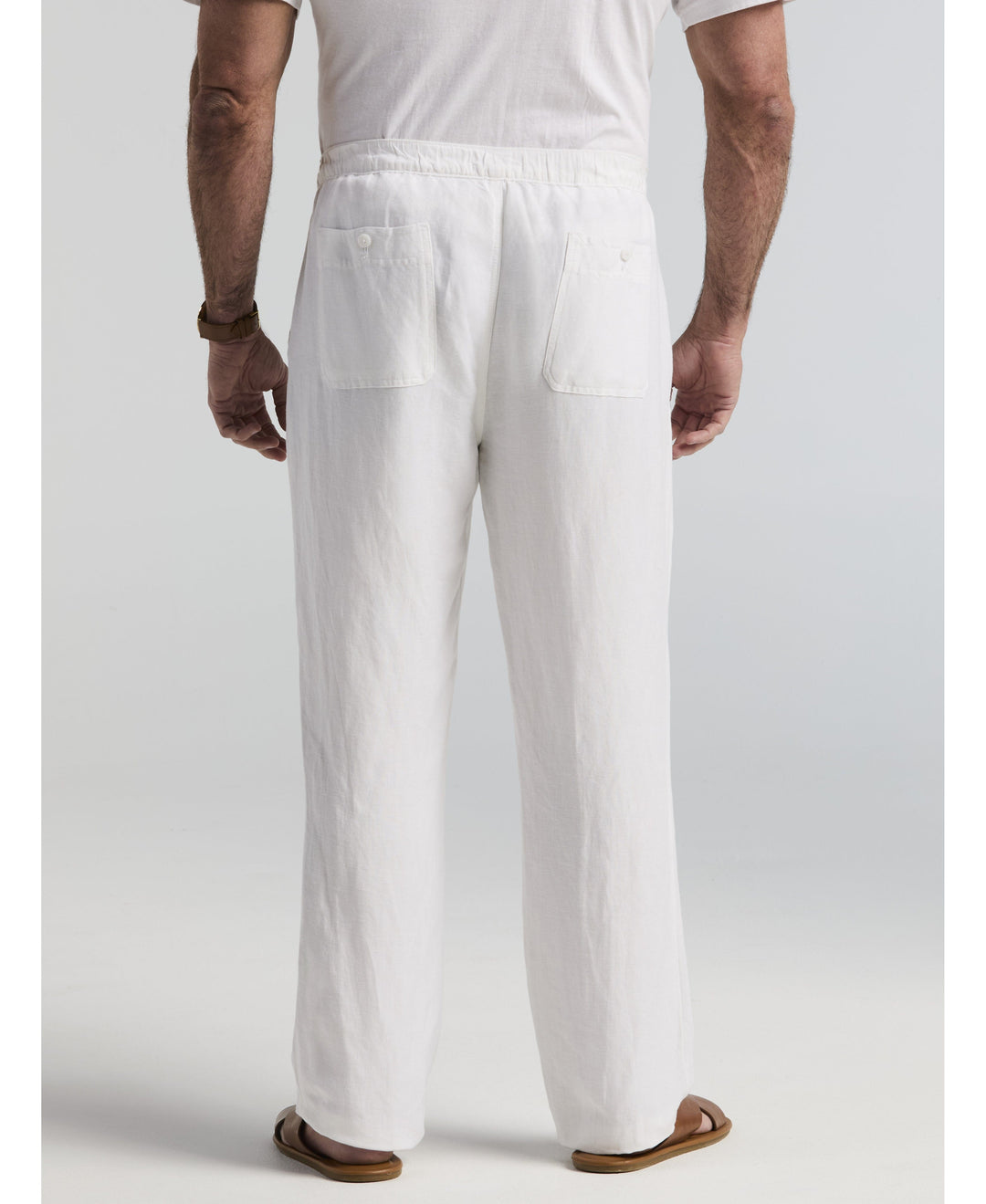 Big & Tall Linen-Blend Core Drawstring Pants-Pants-Cubavera