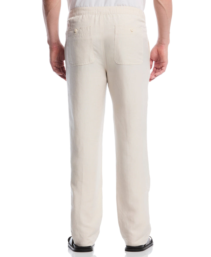 Linen Blend Drawstring Pant (Egret) 