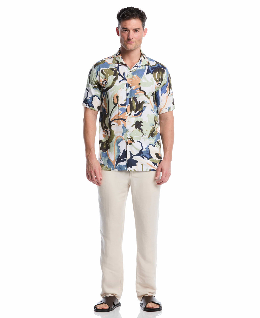 Linen Blend Drawstring Pant (Egret) 