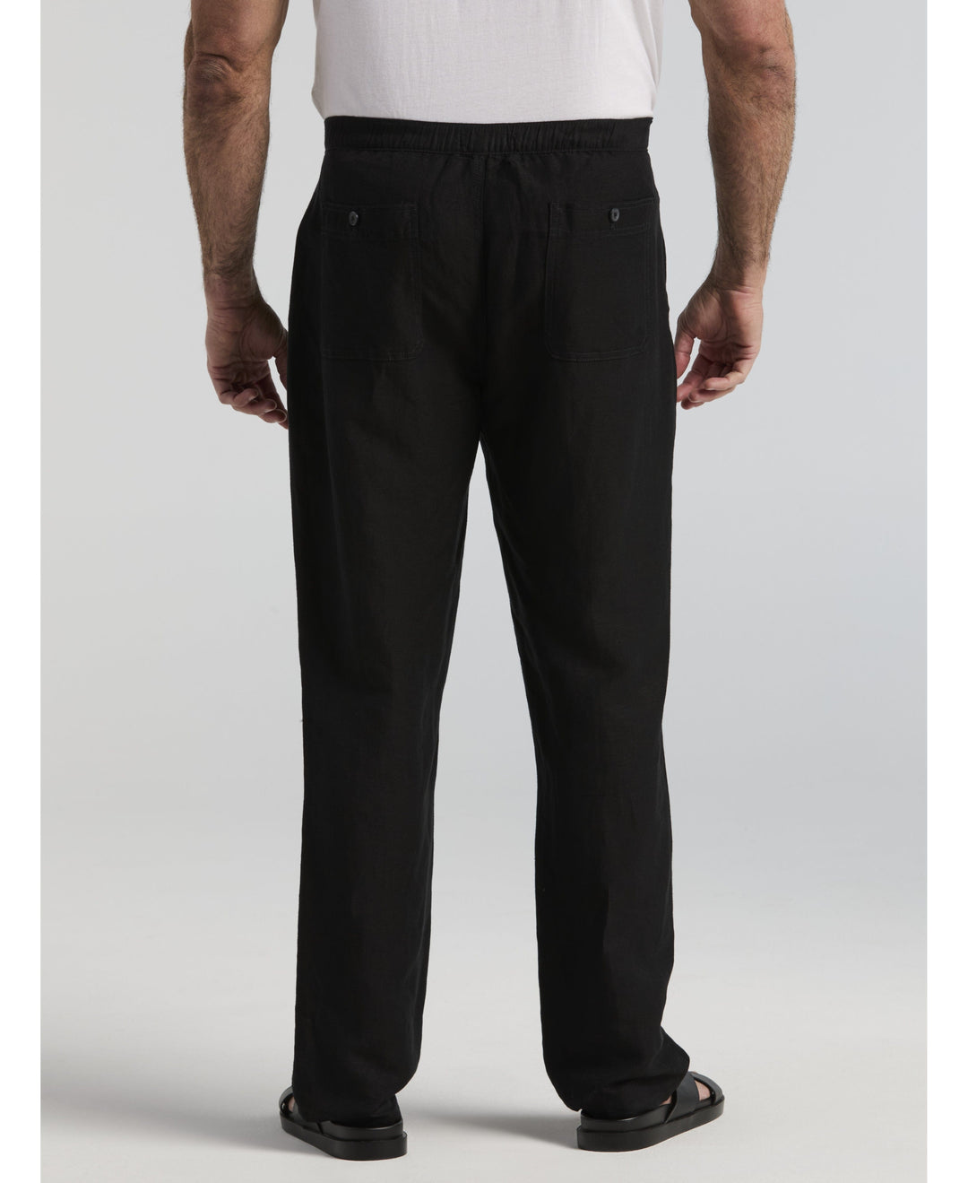 Big & Tall Linen-Blend Core Drawstring Pants-Pants-Cubavera