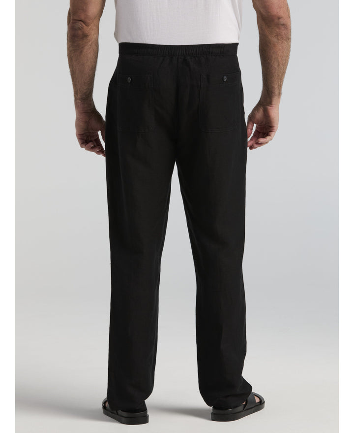 Big & Tall Linen-Blend Core Drawstring Pants-Pants-Cubavera