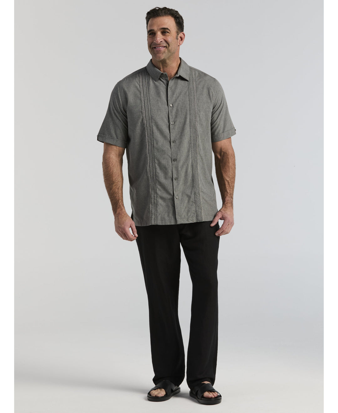 Big & Tall Linen-Blend Core Drawstring Pants-Pants-Cubavera