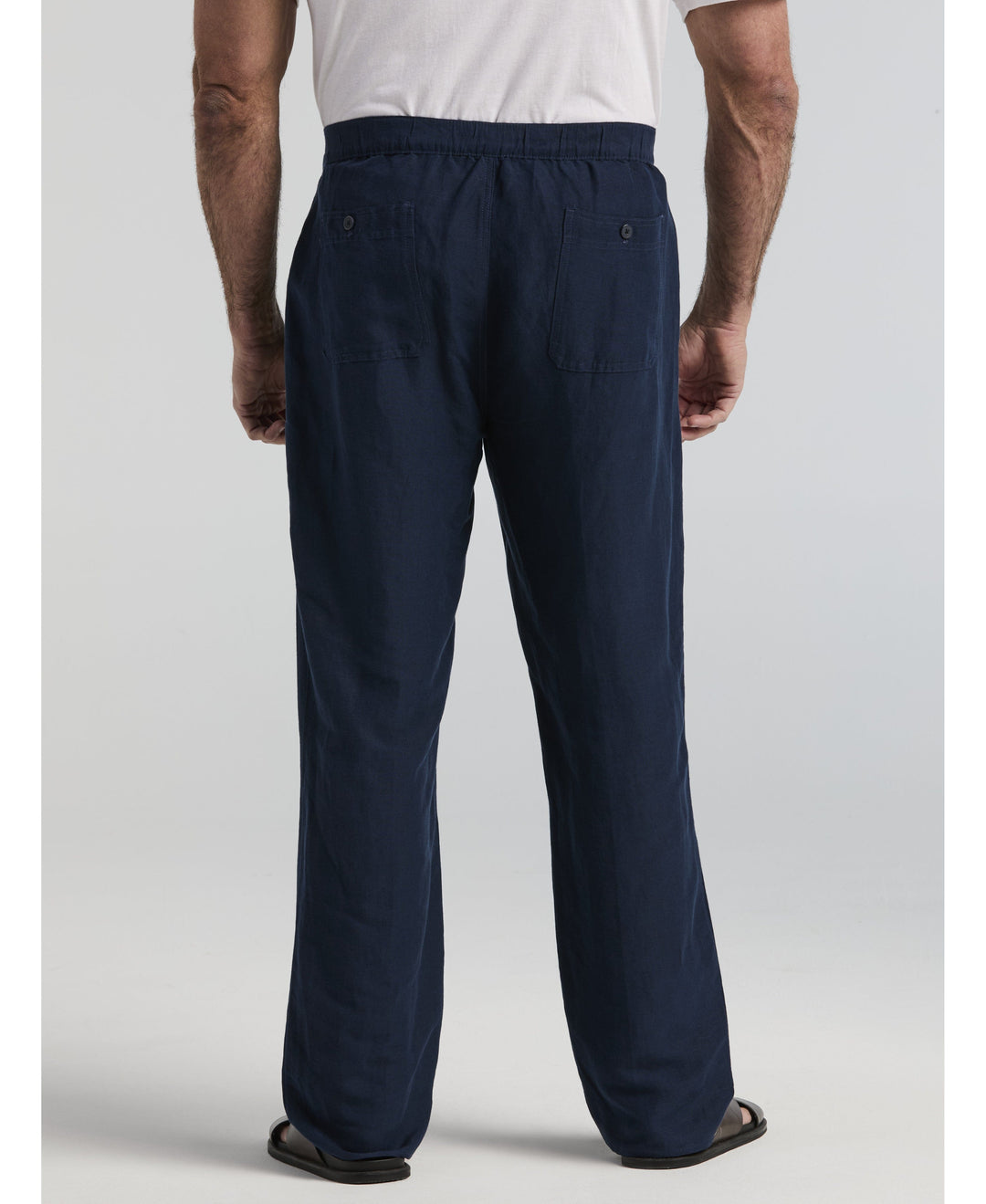 Big & Tall Linen-Blend Core Drawstring Pants-Pants-Cubavera