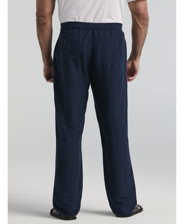 Big & Tall Linen-Blend Core Drawstring Pants-Pants-Cubavera