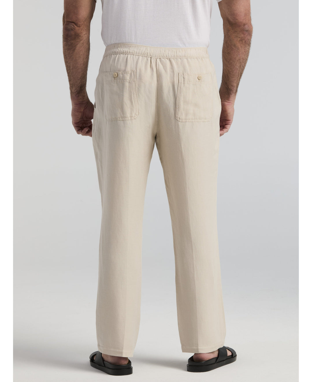 Big & Tall Linen-Blend Core Drawstring Pants-Pants-Cubavera